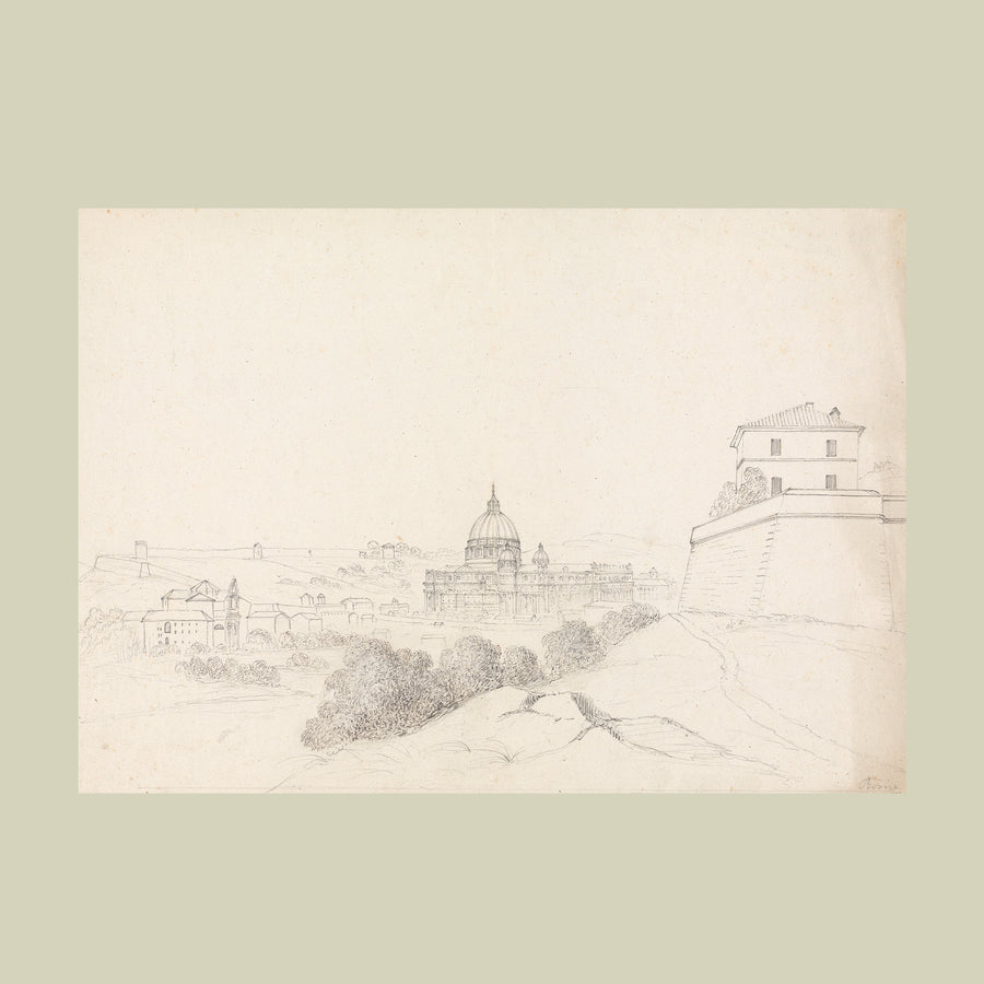 Drawings.101. Rome. Vintage Art Print (c.1819. Irish)