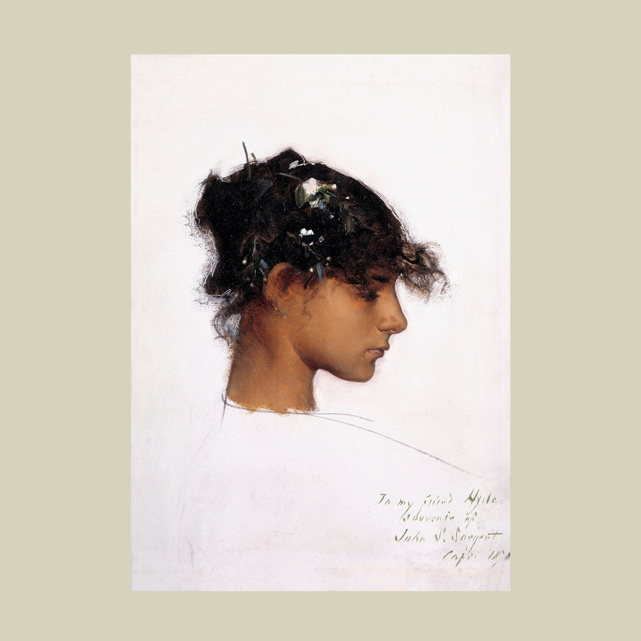 Portraits.102. Head of a Capri Girl. Vintage Art Print (c.1878. American)