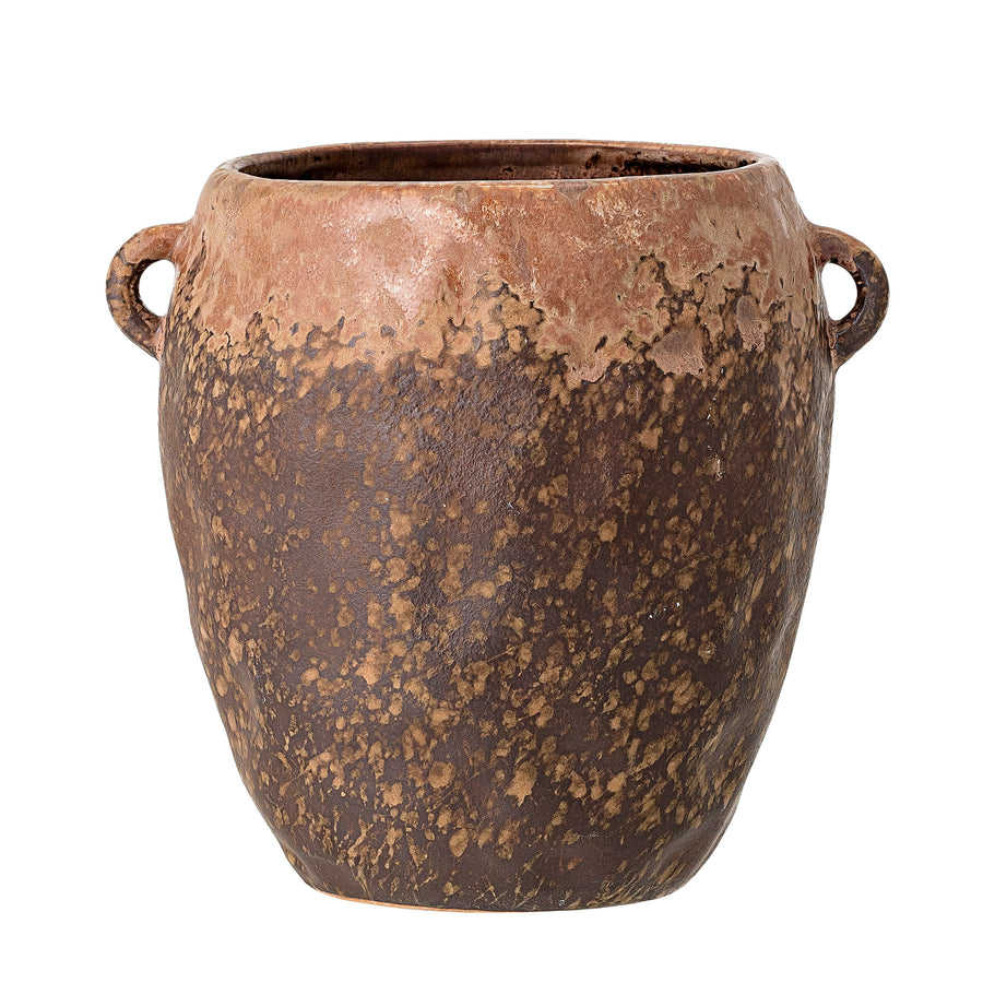 Narna Flower Pot, Brown, Stoneware