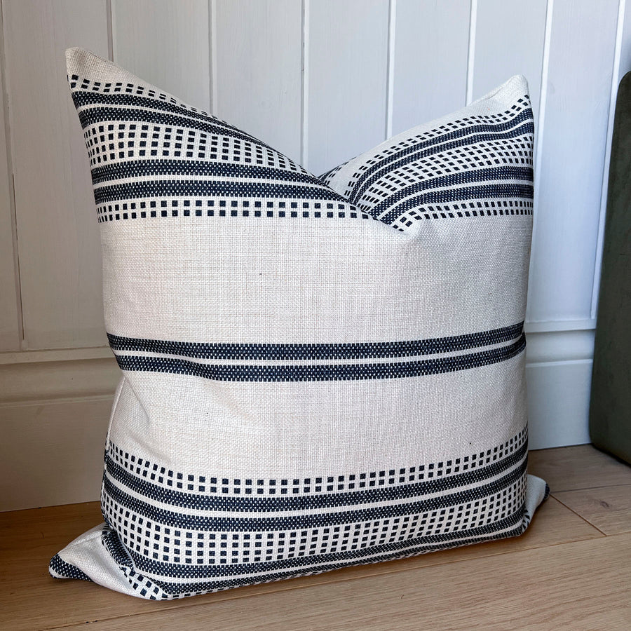 Annie Stripe Linen Blend Feather Cushion