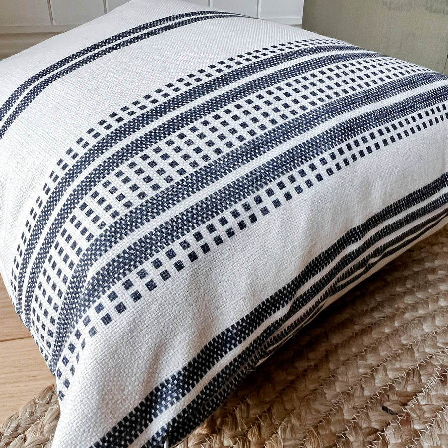 Annie Stripe Linen Blend Feather Cushion