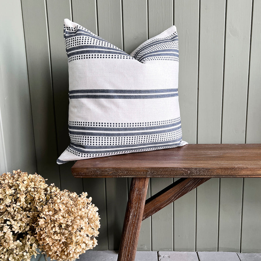 Annie Stripe Linen Blend Feather Cushion