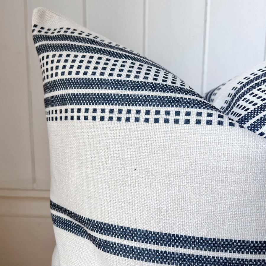 Annie Stripe Linen Blend Feather Cushion