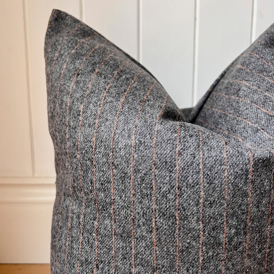 Elliott Pin Stripe Wool Blend Feather Cushion