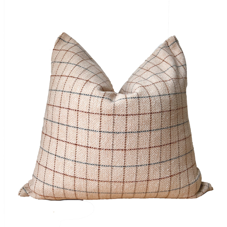 Olivia Check Feather Cushion