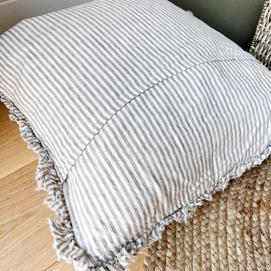 Polly Linen Frill Large Feather Cushion