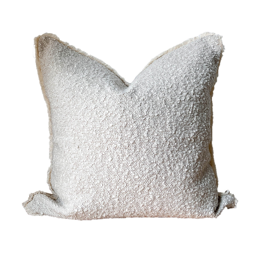 Eliza Boucle Frill Feather Cushion